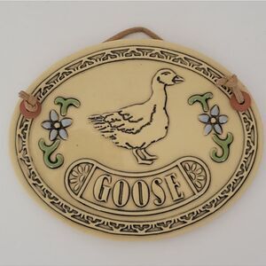 Trinity Pottery Glazed Ceramic Goose Wall Plaque
